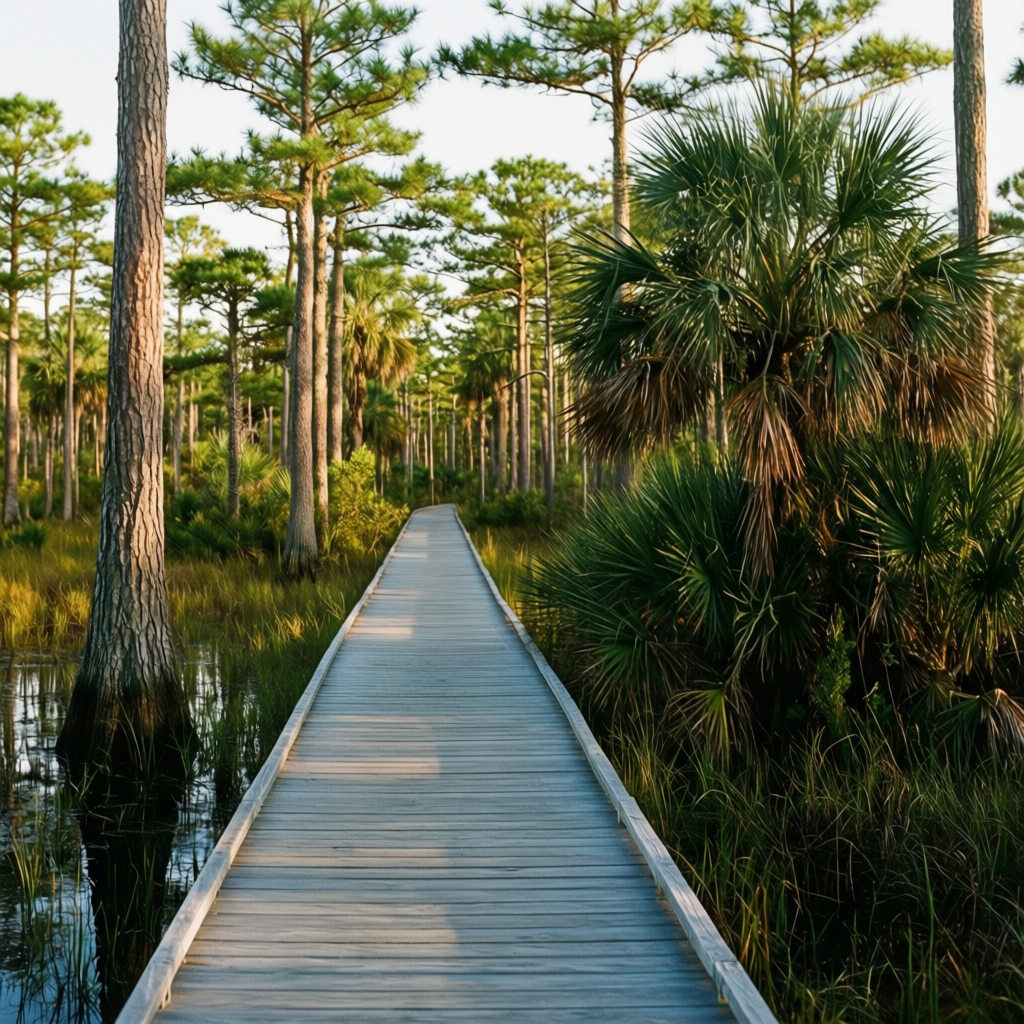 Boardwalk nature trail through a Hernando County preserve