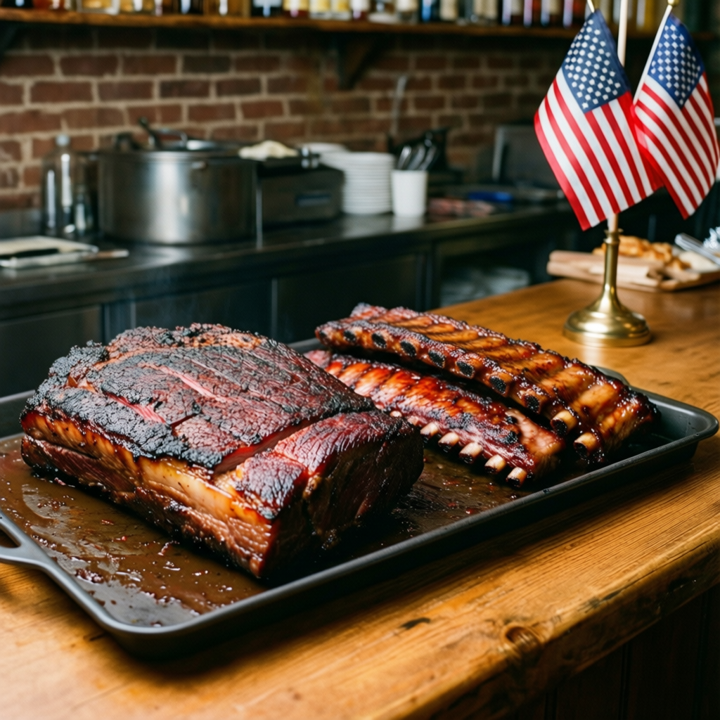 Barbecue platter at Mission BBQ in Brooksville