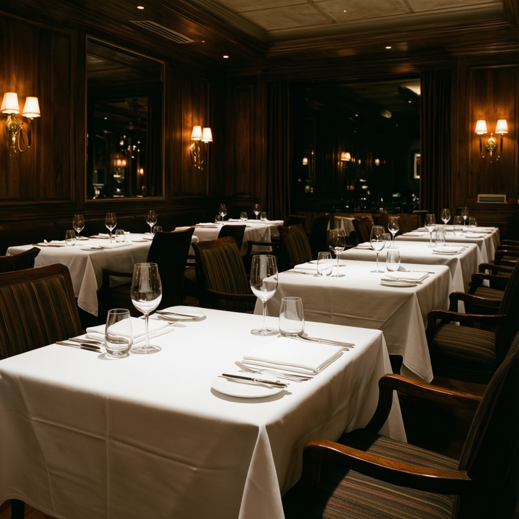 Upscale steakhouse dining interior in Brooksville