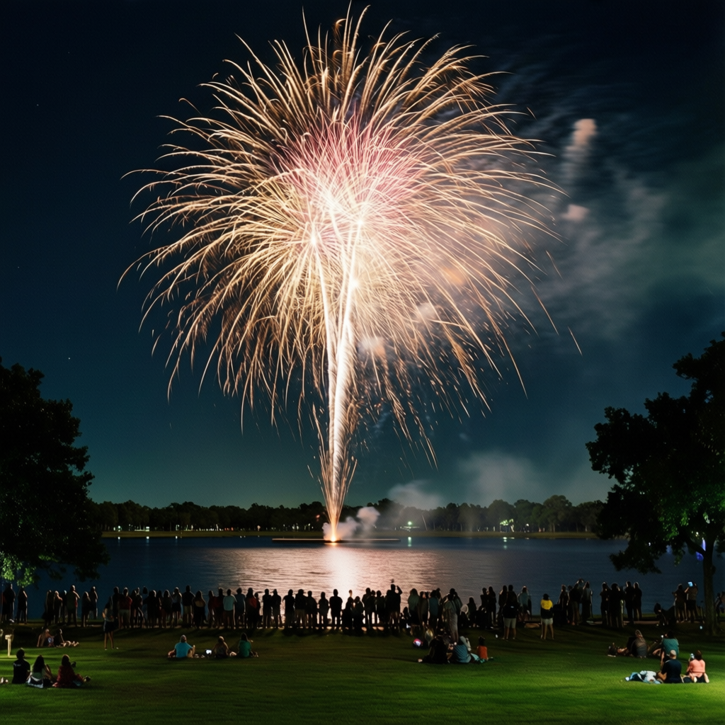 Fireworks display over Hernando County during Salute to America 250