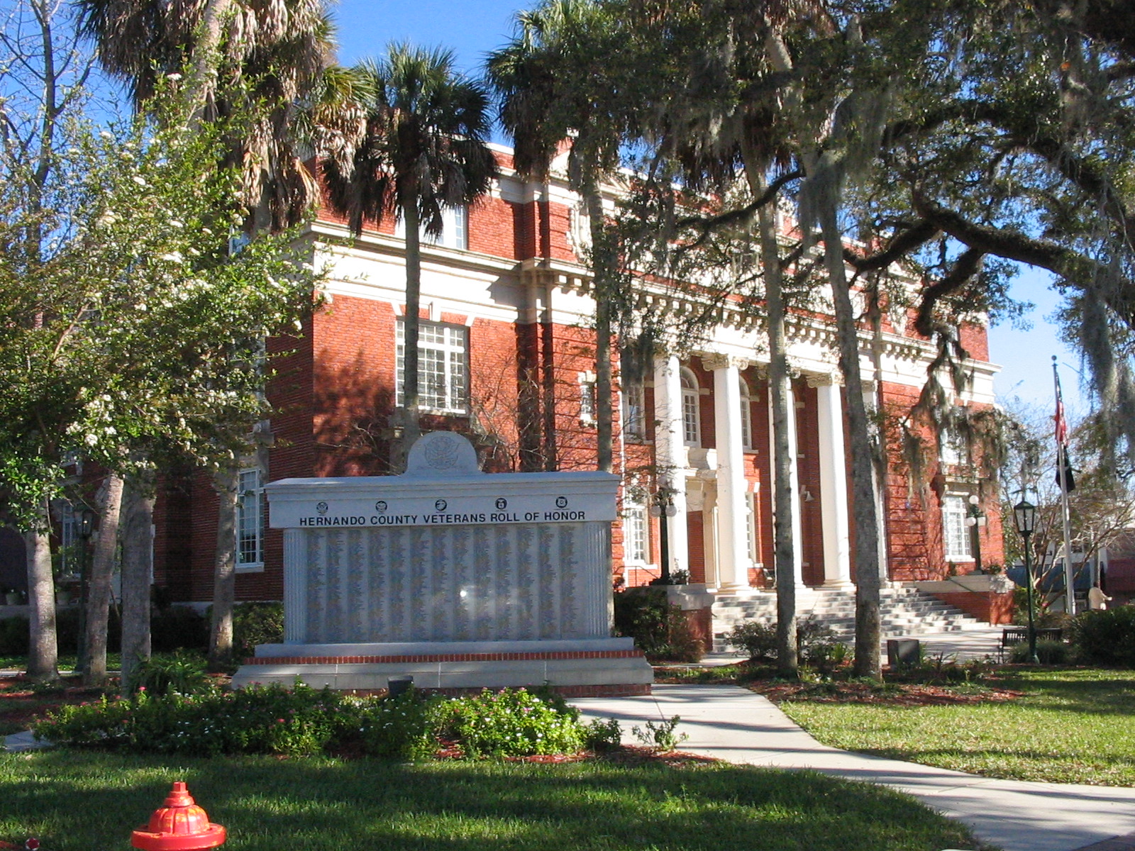 The 1913 Hernando County Courthouse in downtown Brooksville, Florida